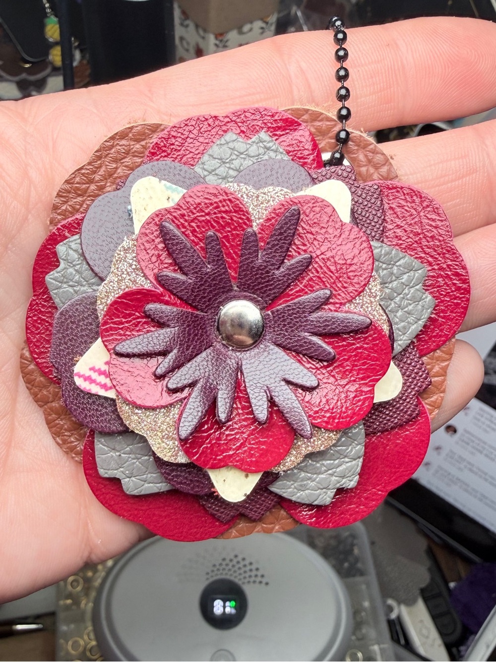 Handmade Floral Bag Charm 💜🩷
